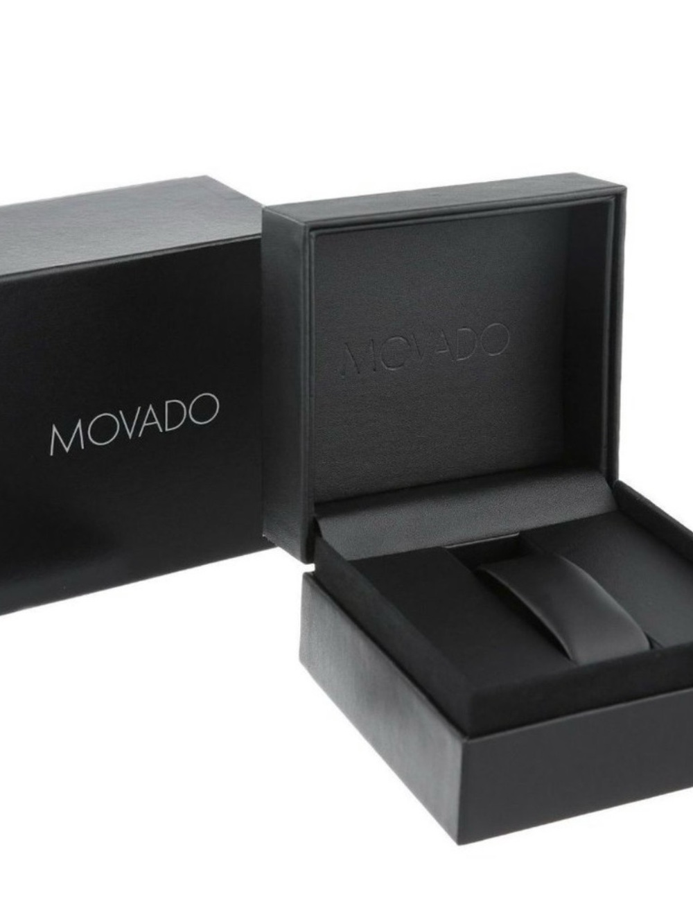 Movado Black Watch Presentation Box with Branded Lid